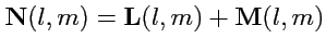 $ {\mathbf N}(l,m)={\mathbf L}(l,m)+{\mathbf M}(l,m)$