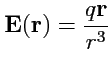 $ {\mathbf E}({\mathbf r})=\displaystyle{\frac{q{\mathbf r}}{r^3}}$